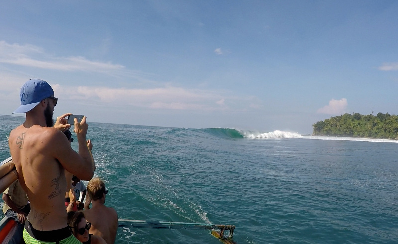 The Right surf break Banana Island Sumatra Banana Island Lampung province Sumatra